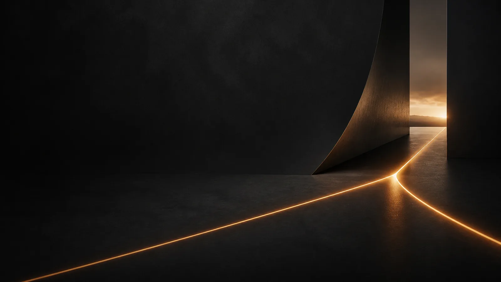Dois caminhos de luz convergindo em uma mesma direção.